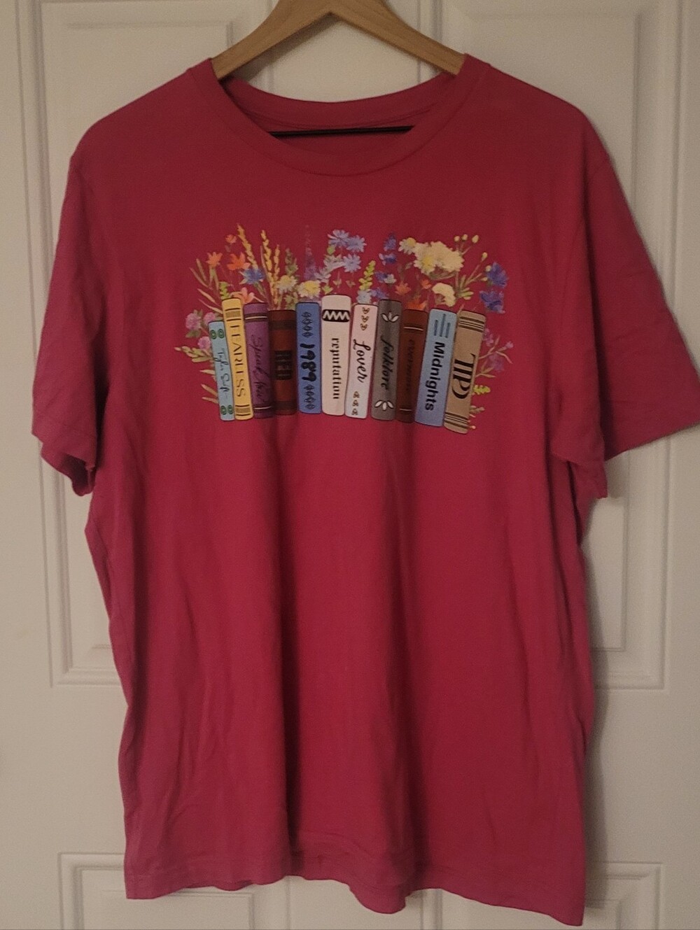Taylor Swift T-shirt Pink Size Xl Books Eras